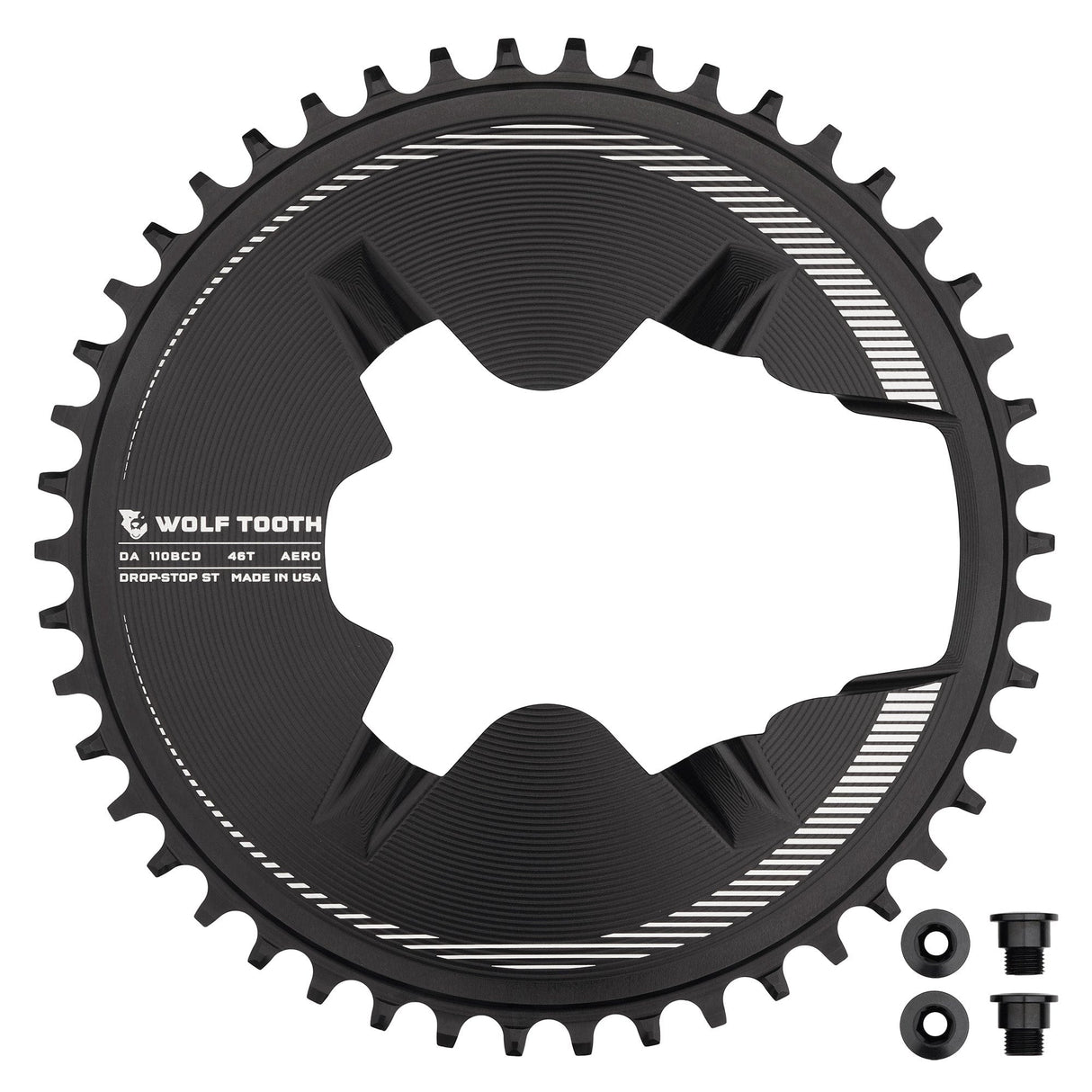 Wolf Tooth Aero Direct Mount Chainrings for Shimano Dura-Ace R9200 Cranks