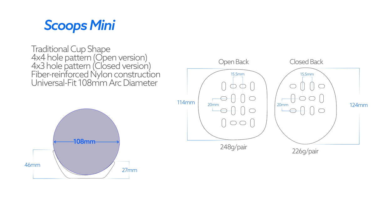 TriRig Mini Open Back Arm Cups