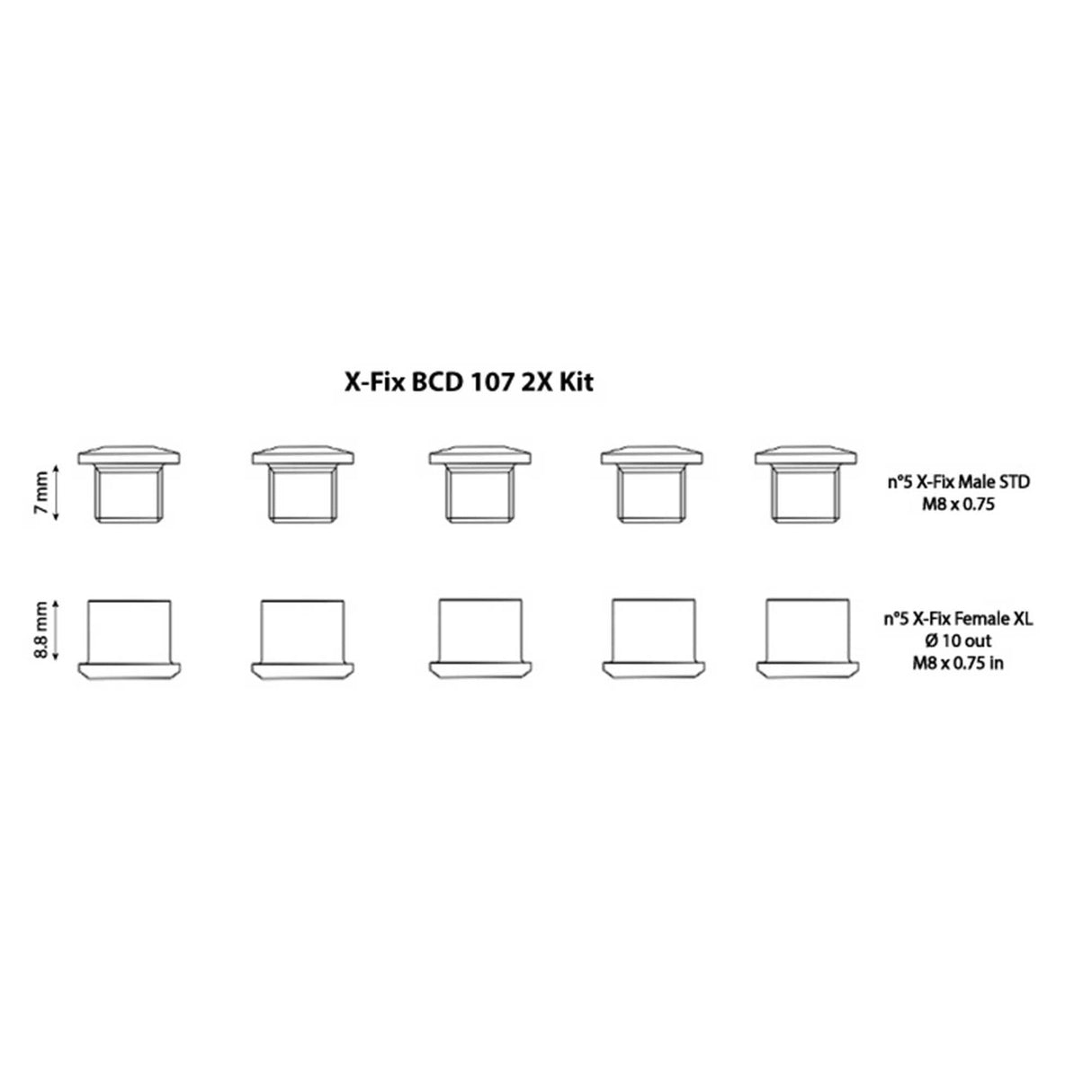 Kit de 2 tornillos para plato Carbon-Ti X-Fix BCD 107