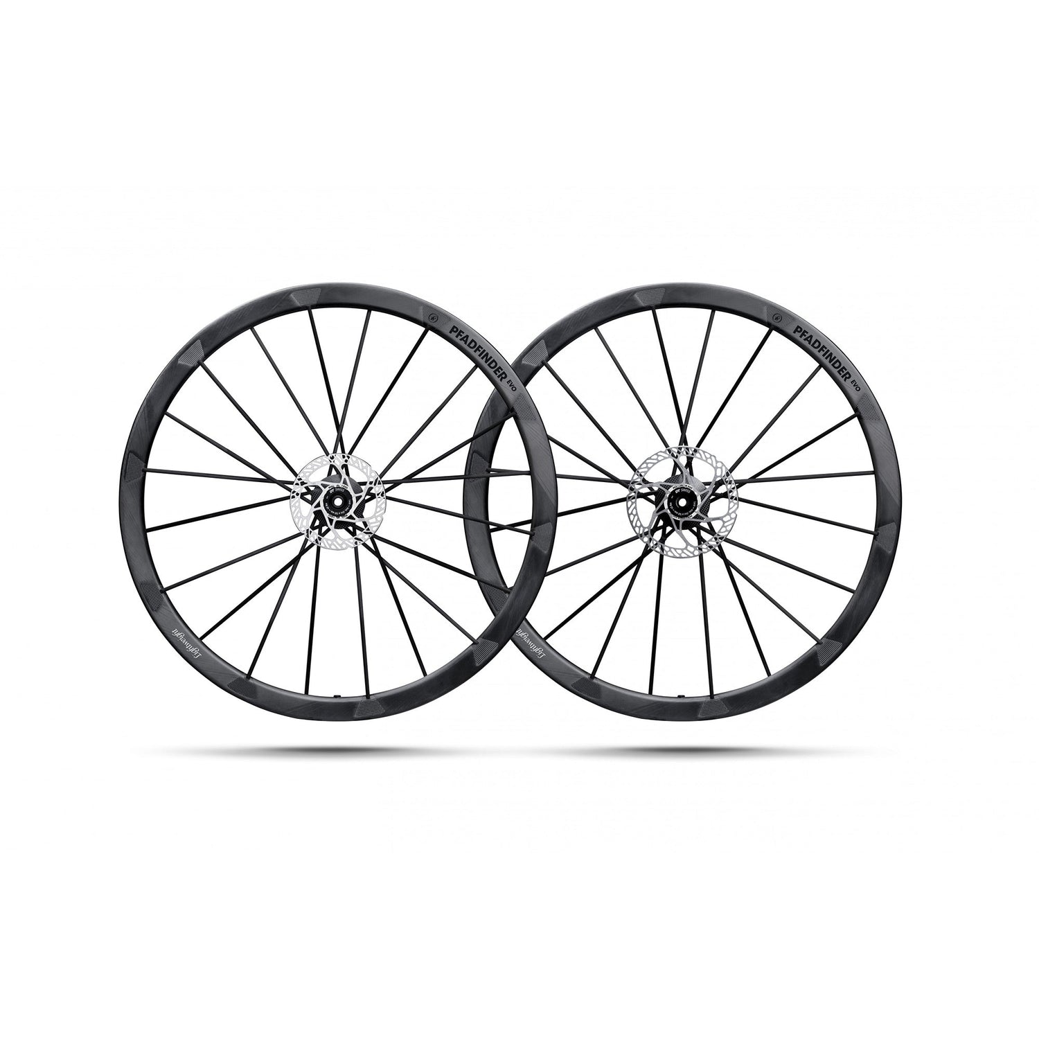 Juego de ruedas ligeras Pfadfinder EVO Schwarz Edition Disc Gravel Tubeless