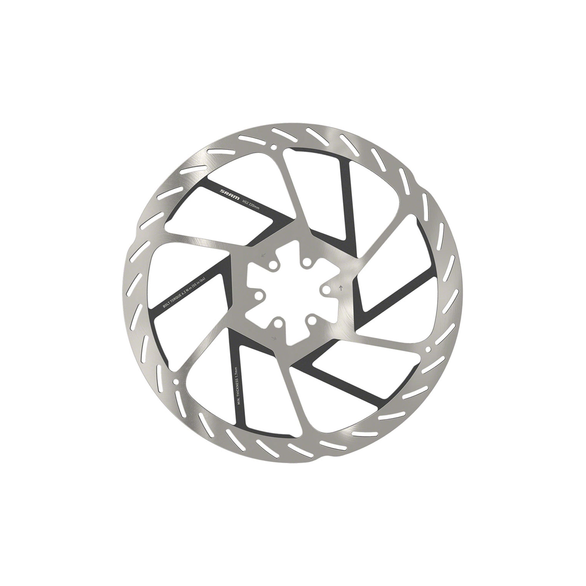 SRAM HS2 ディスクブレーキローター - 220mm、6ボルト、ラウンド SRAM ( スラム ) ディスクブレーキローター HS2 ROTOR 6BOLT