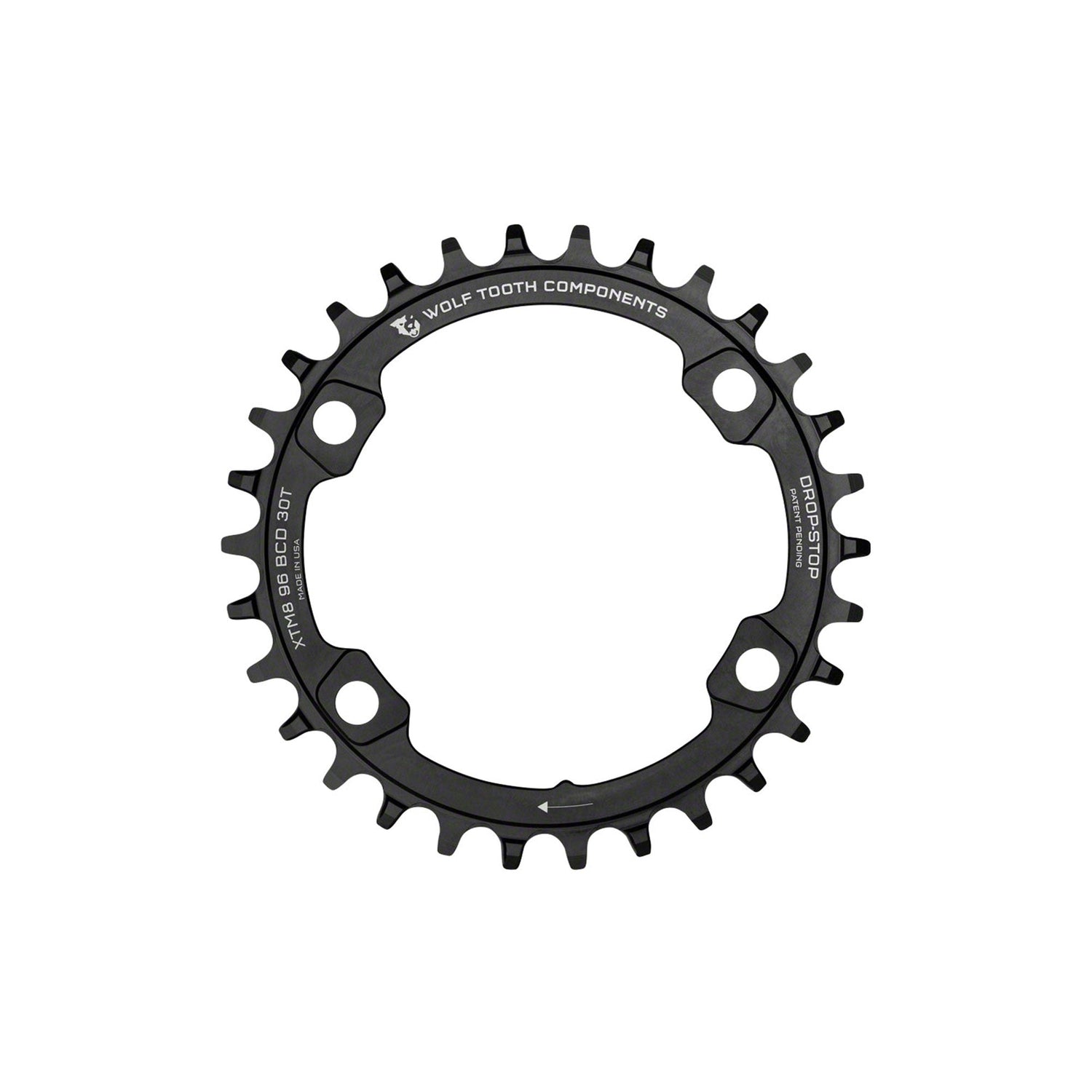 Wolf Tooth Drop-Stop 96x4 Chainring for XT M8000/SLX M7000