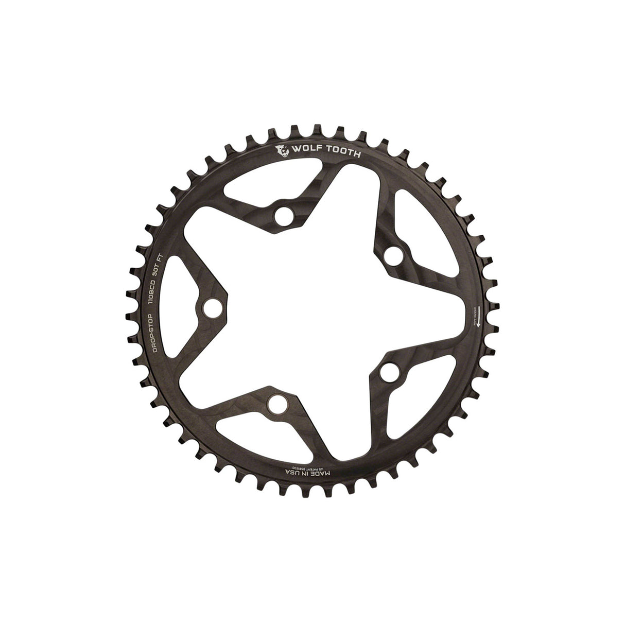 Wolf Tooth Drop-Stop 1x Chainring 110x5