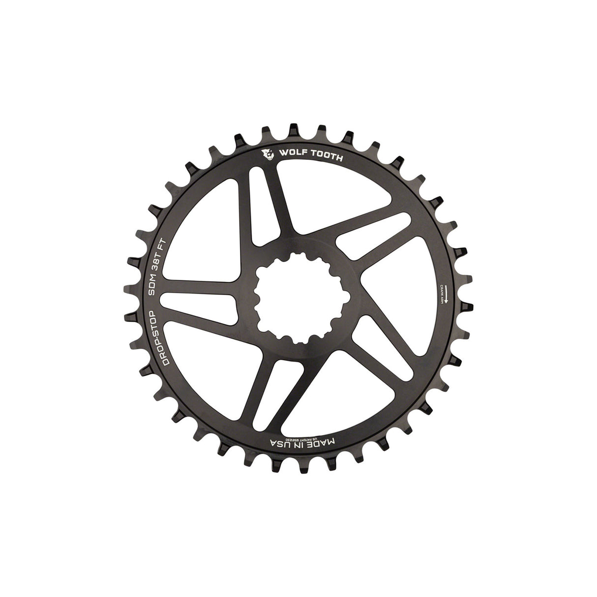 Wolf Tooth Drop-Stop Chainring SRAM Direct Mount 3-Bolt 6mm Offset
