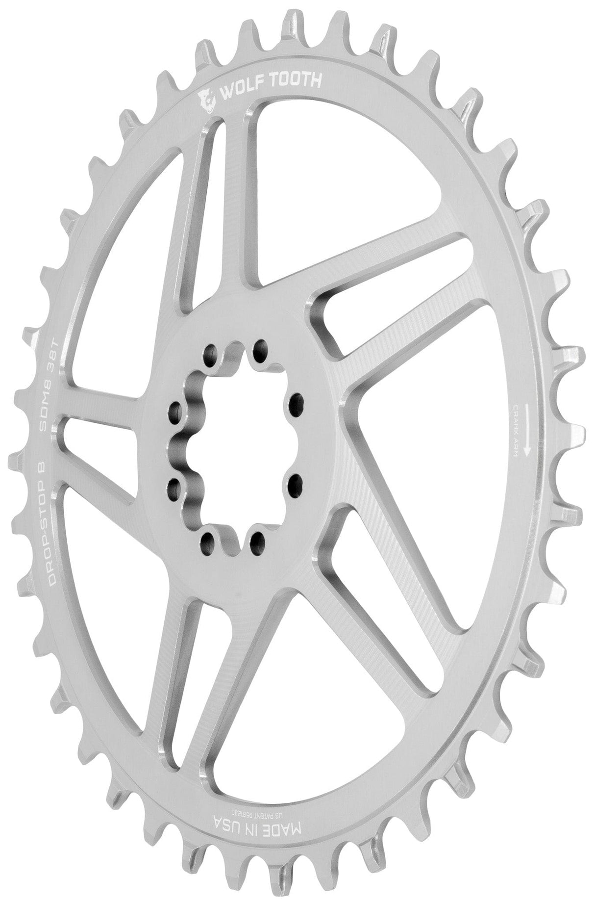 Wolf Tooth Direct Mount Chainrings for SRAM 8-Bolt Gravel / Road Cranks - Raw Silver