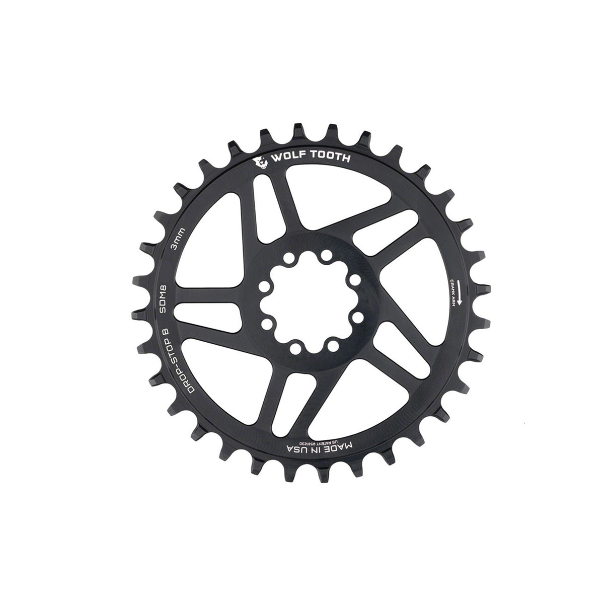 Wolf Tooth Drop-Stop B Chainring SRAM Direct Mount 8-Bolt 3mm Offset