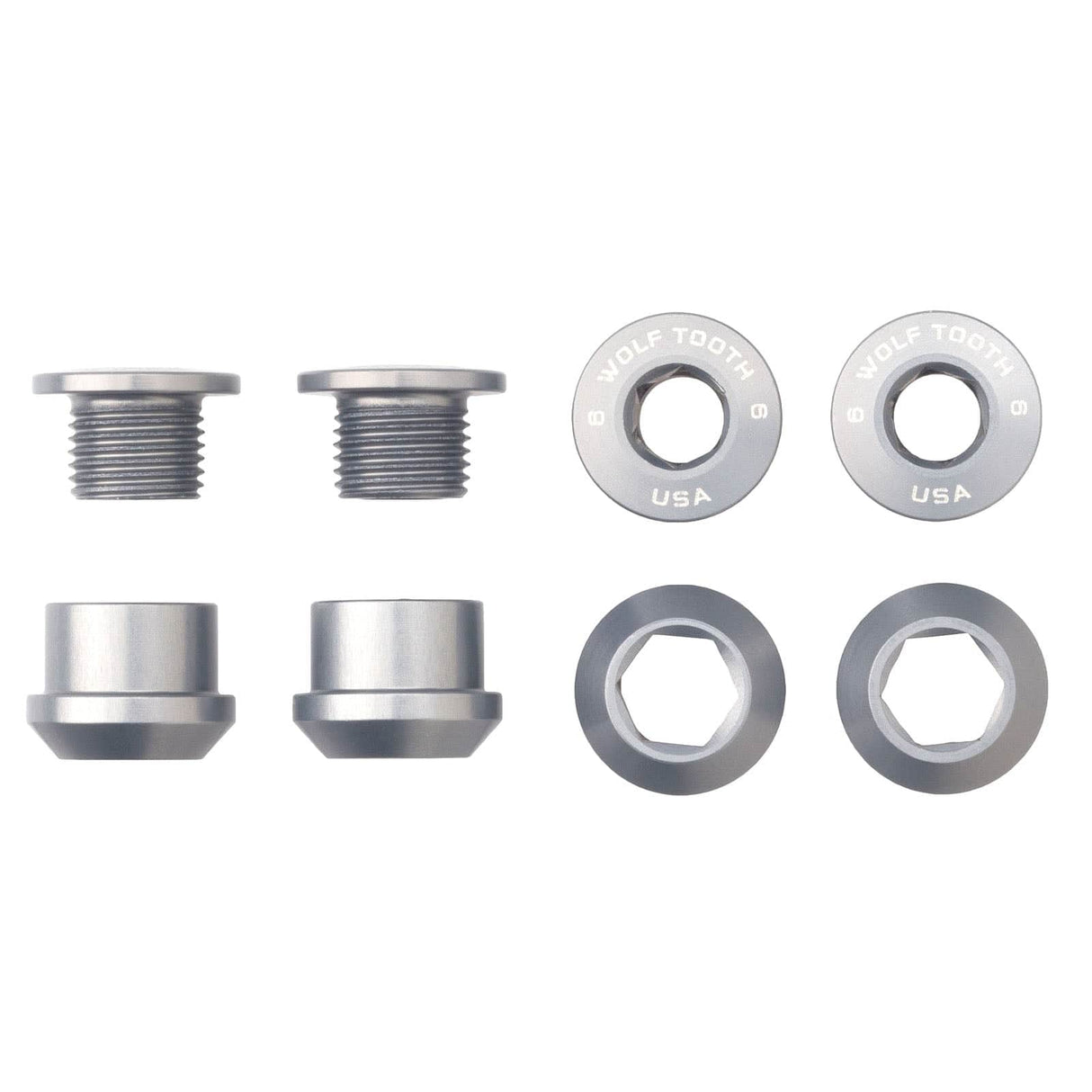 Wolf Tooth Set of 4 Chainring Bolts+Nuts for 1X