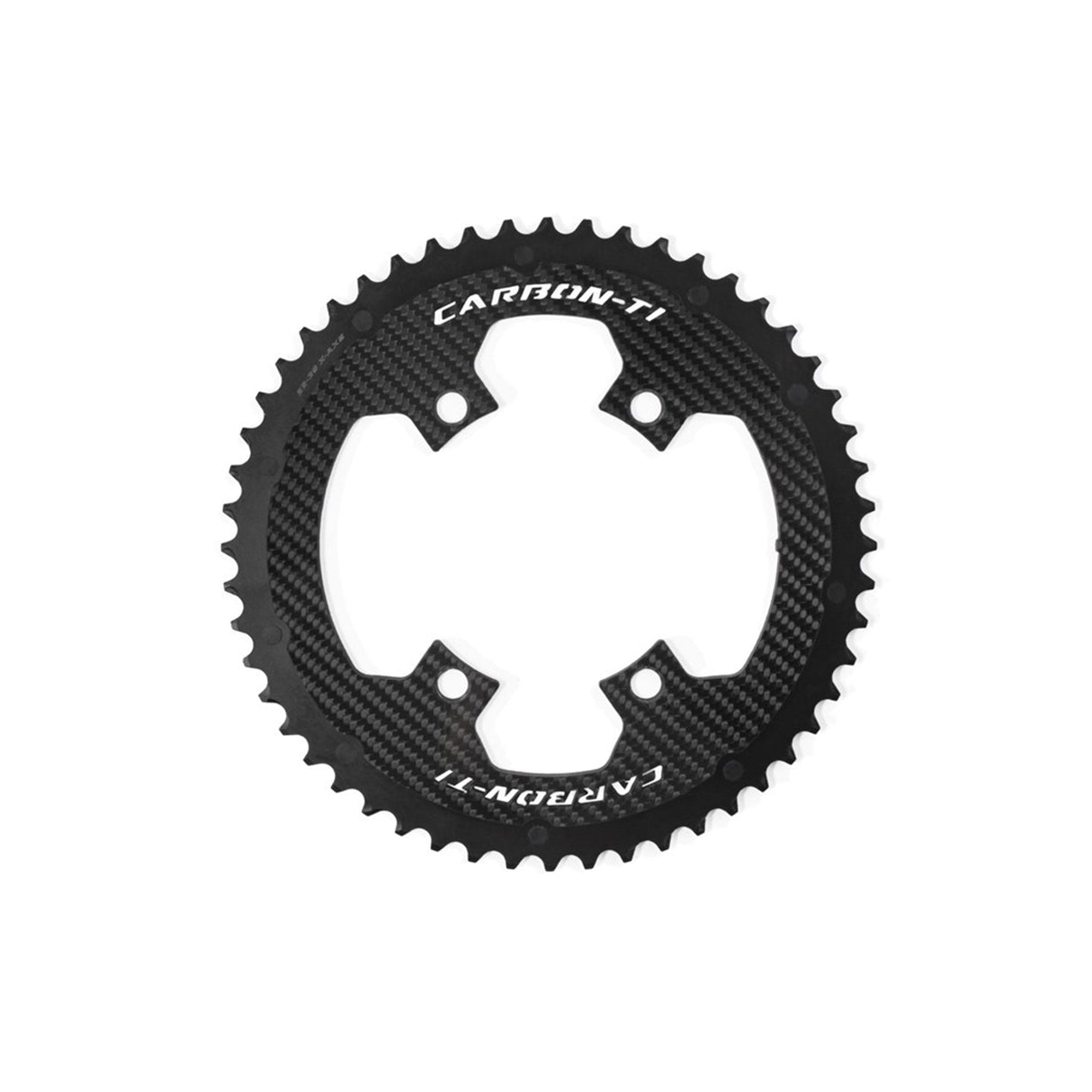 Carbon - Ti X - CarbonRing Outer Chainring 4 - Arm SRAM AXS Compatible Black