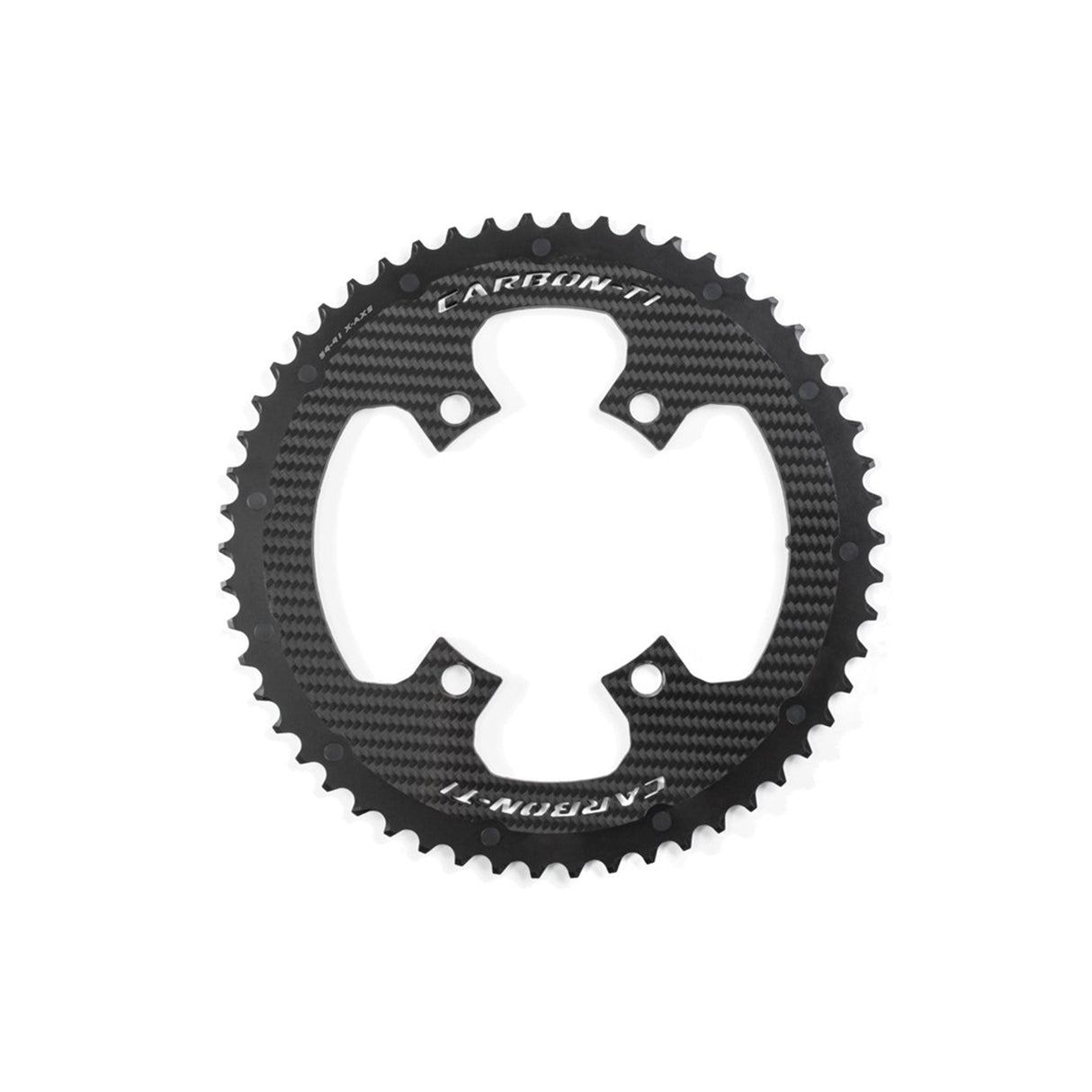 Carbon - Ti X - CarbonRing Outer Chainring 4 - Arm SRAM AXS Compatible Black