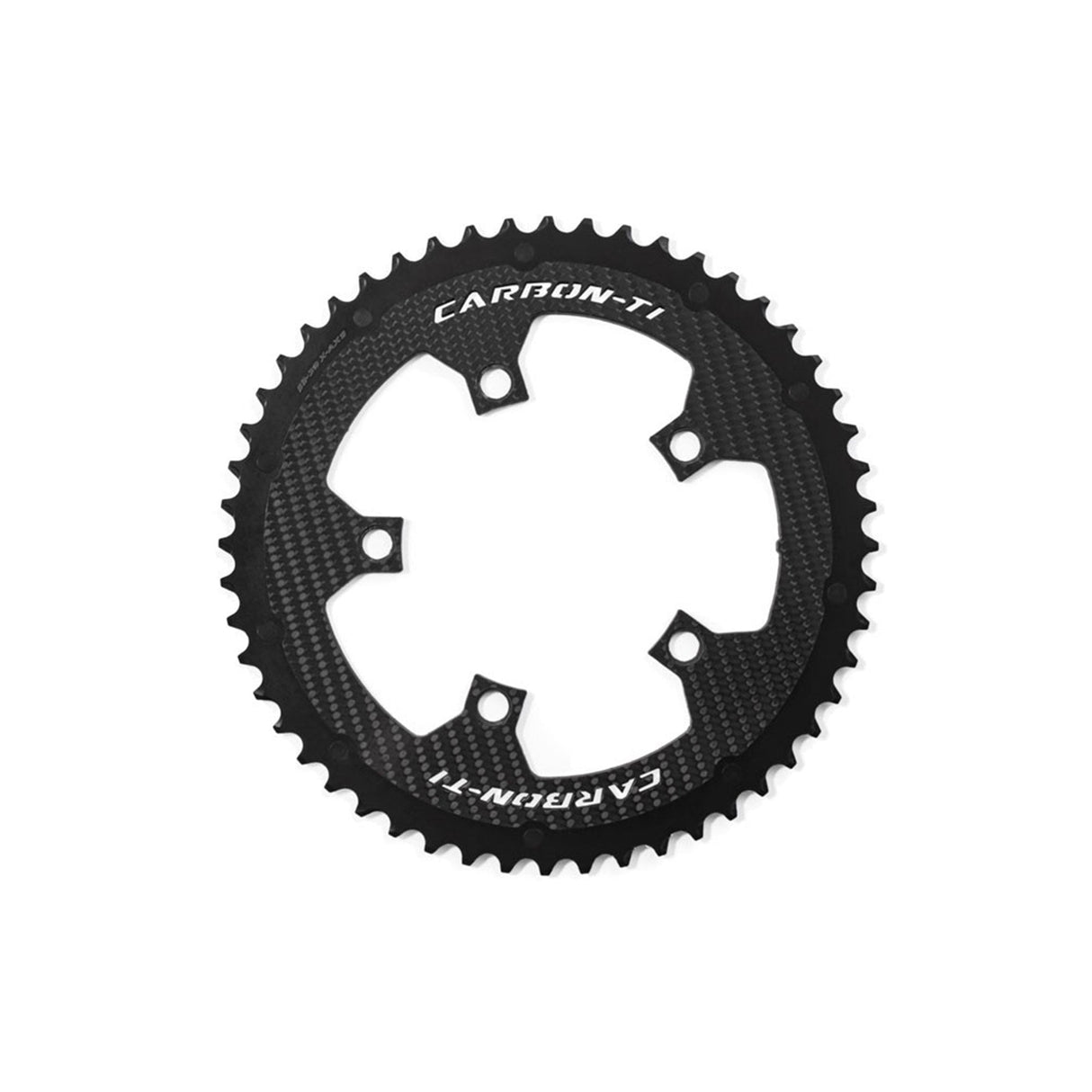 Carbon - Ti X - CarbonRing Outer Chainring 5 - Arm SRAM AXS Compatible Black