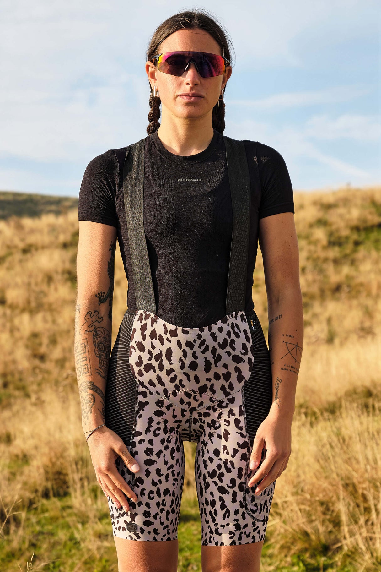 Giordana Women's Beyond Leopard Gravel Cargo Bib Short