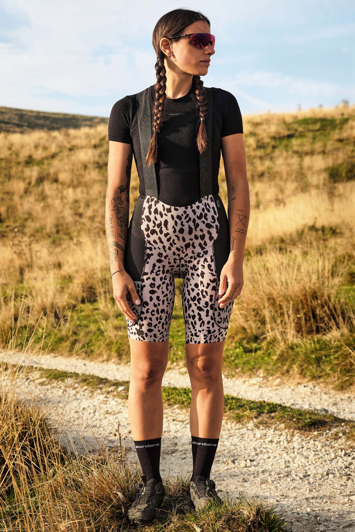 Giordana Women's Beyond Leopard Gravel Cargo Bib Short