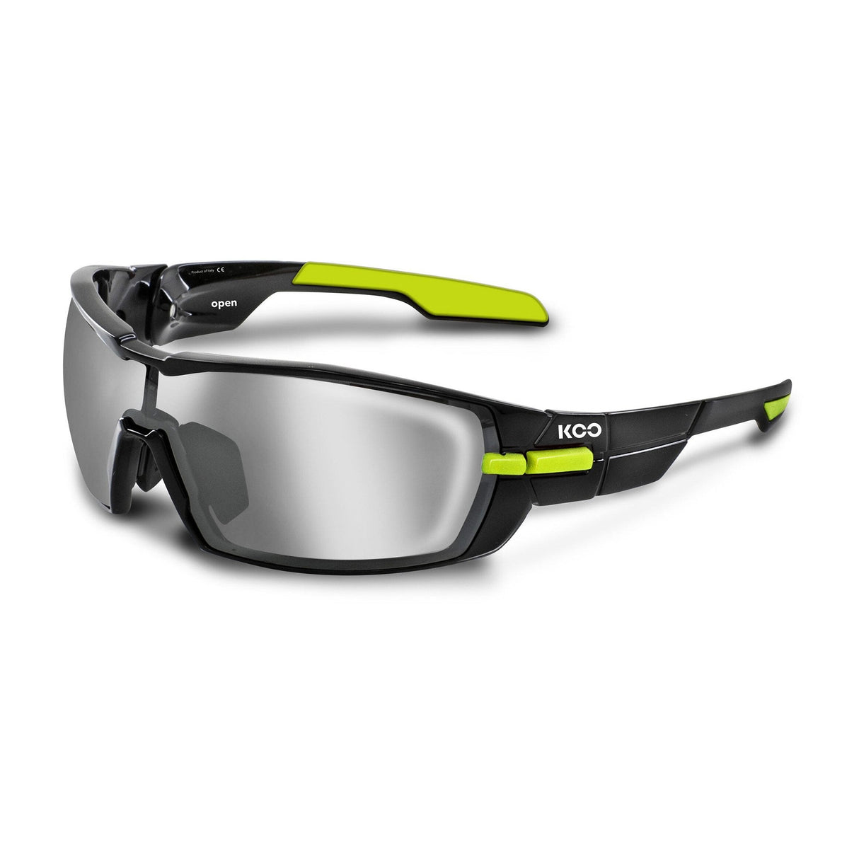 KOO Open Glasses Black / Lime - Smoke Mirror
