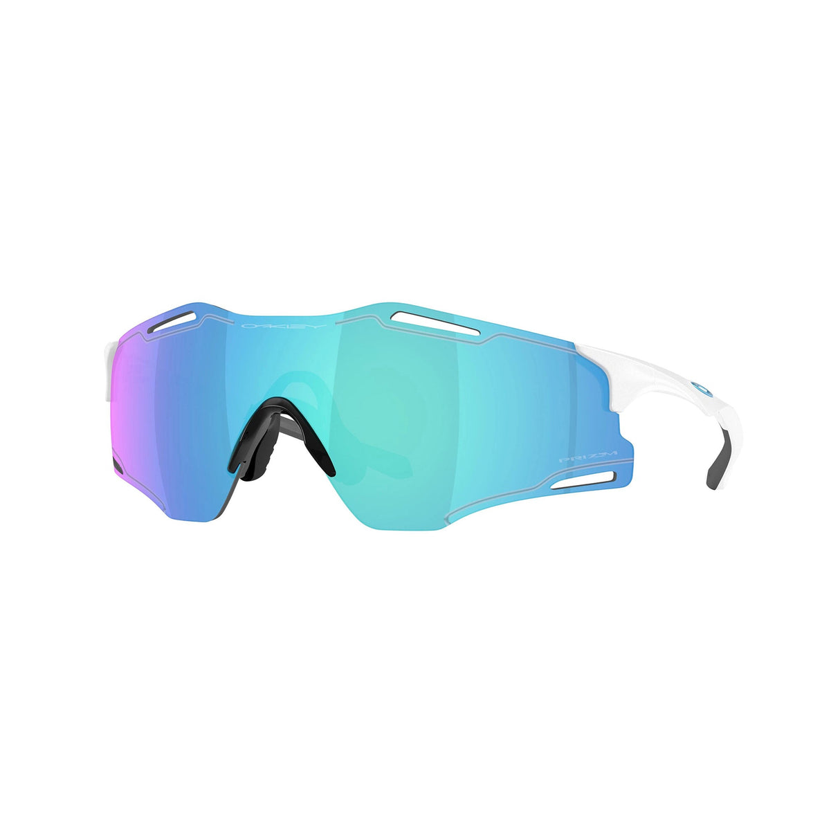 Oakley CYBR Zero Glasses Polished White / PRIZM Sapphire