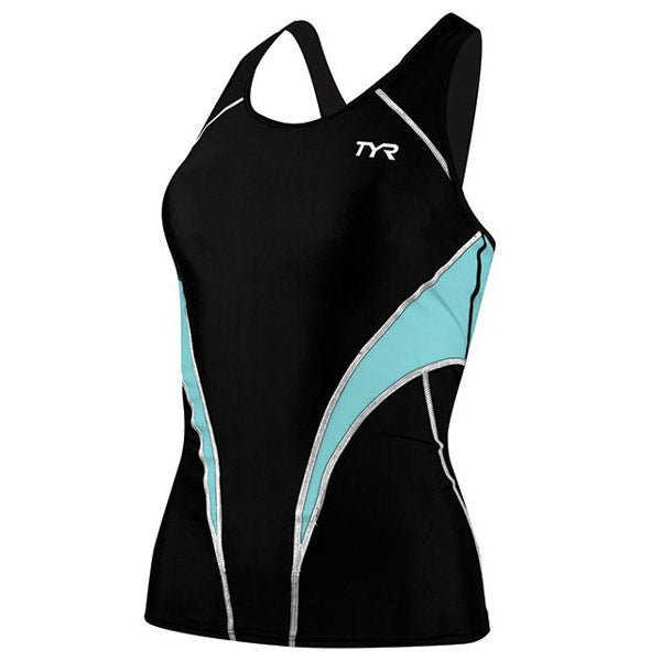TYR Competitor Fitted Tankini Black / Light Blue