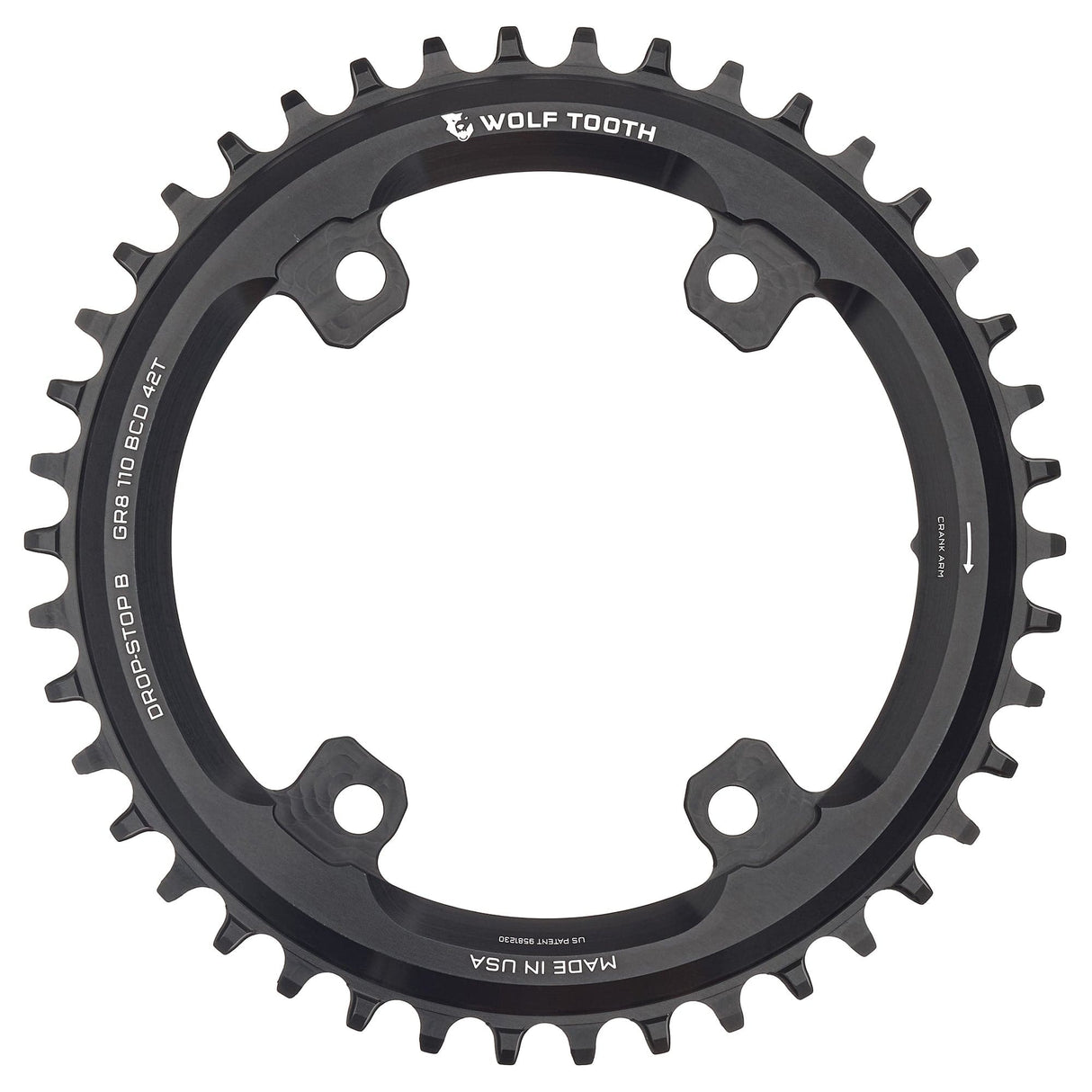 Wolf Tooth 110 BCD Asymmetric 4 - Bolt Chainrings for Shimano Cranks Drop - Stop B