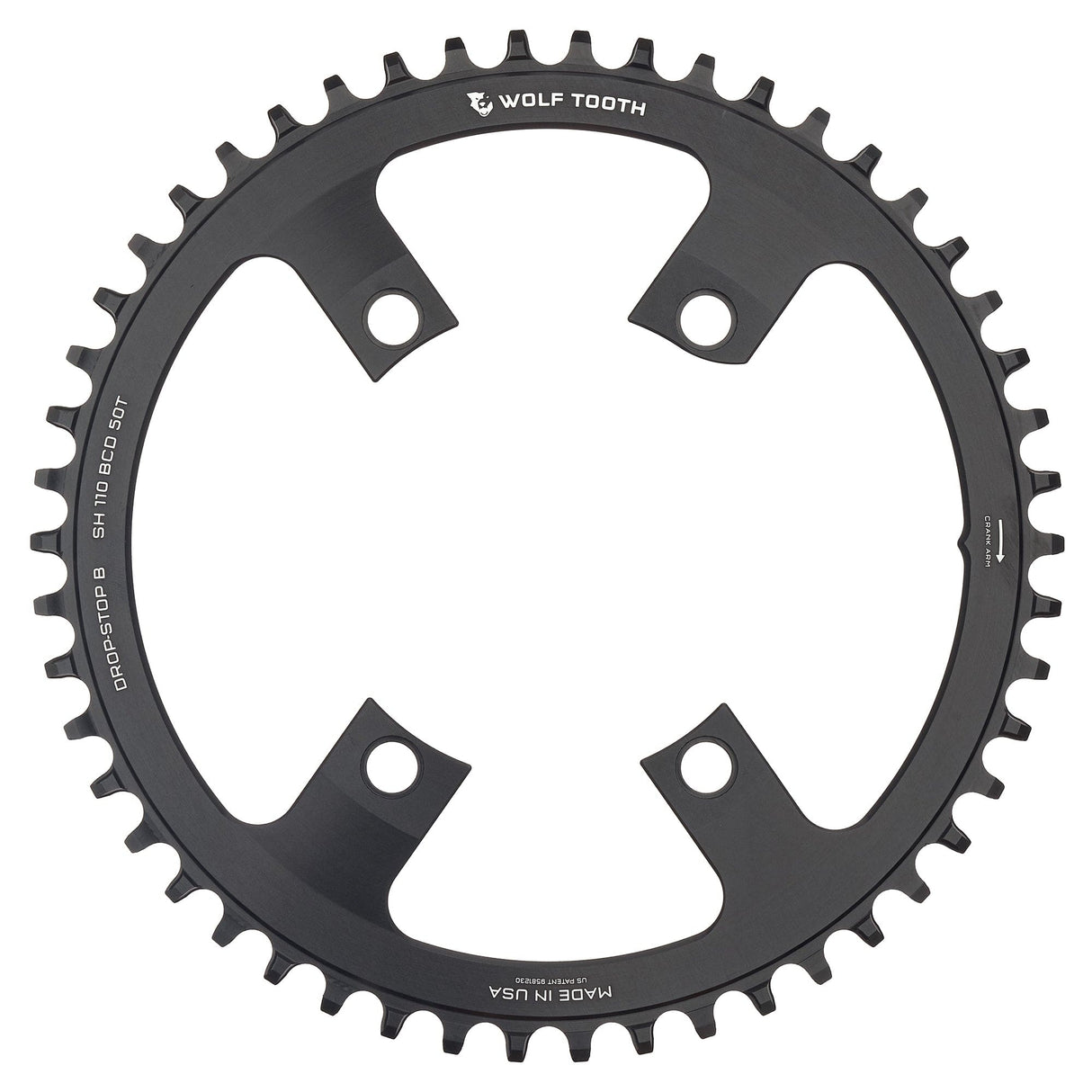 Wolf Tooth 110 BCD Asymmetric 4 - Bolt Chainrings for Shimano Cranks Drop - Stop B