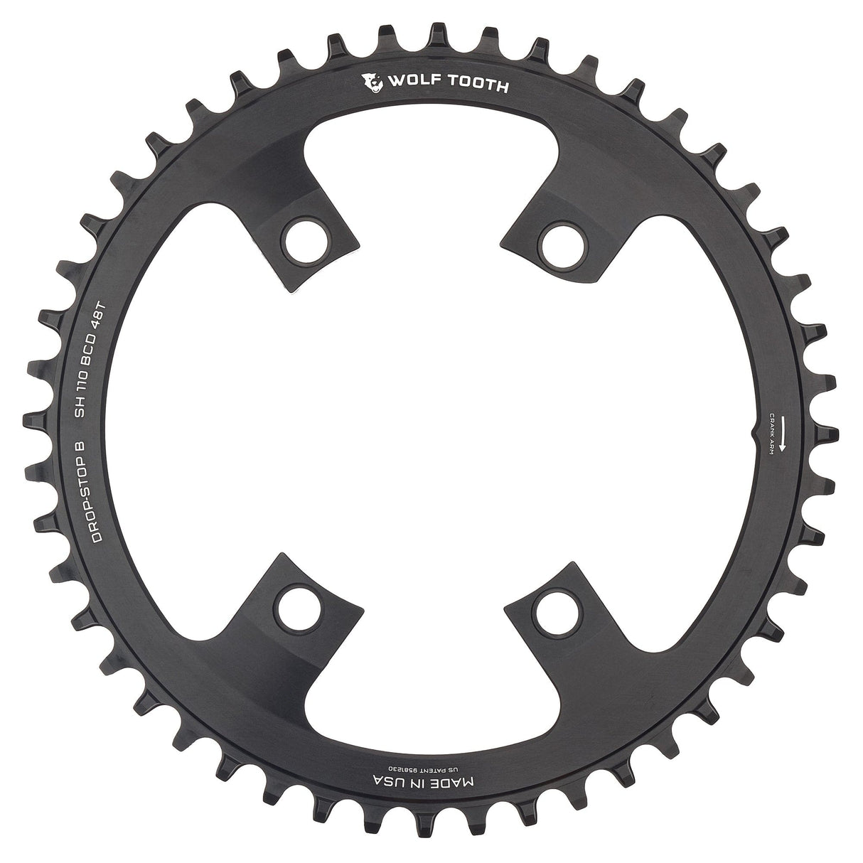 Wolf Tooth 110 BCD Asymmetric 4 - Bolt Chainrings for Shimano Cranks Drop - Stop B