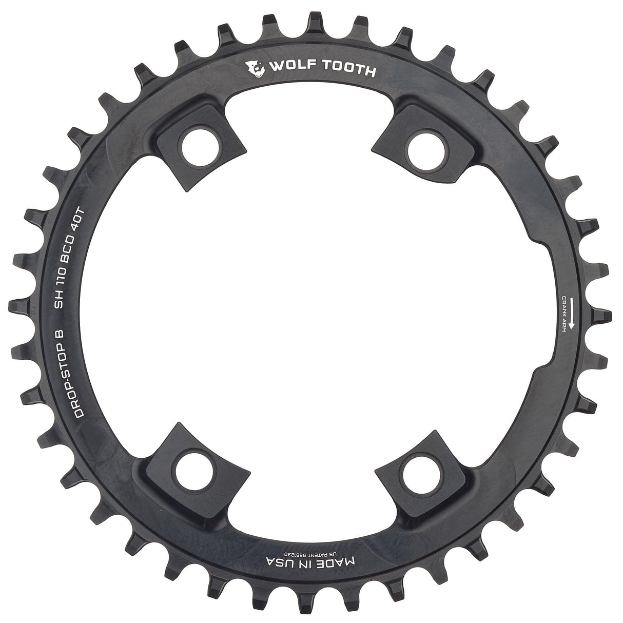 Wolf Tooth 110 BCD Asymmetric 4 - Bolt Chainrings for Shimano Cranks Drop - Stop B