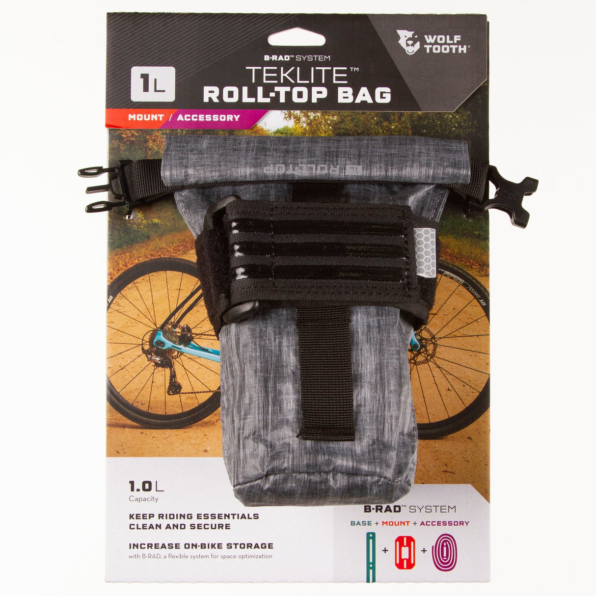 Wolf Tooth B - RAD TekLite Roll - Top Bag 1L Gray