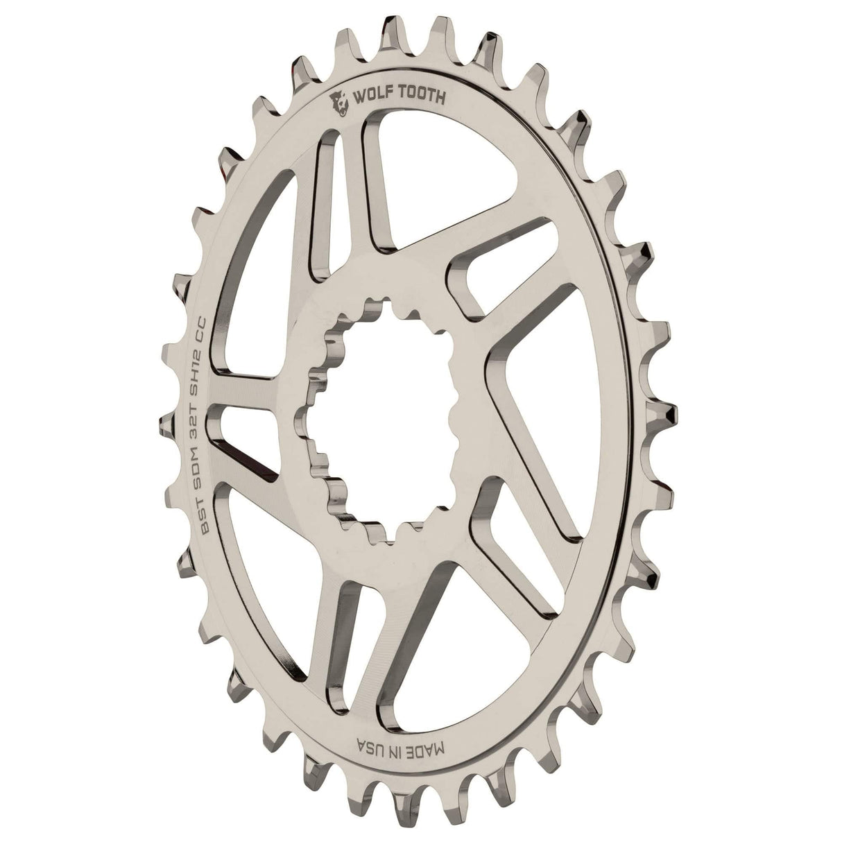 Wolf Tooth Direct Mount Chainrings for Cane Creek and SRAM Cranks for Shimano 12spd Hyperglide+ Chain Nickel