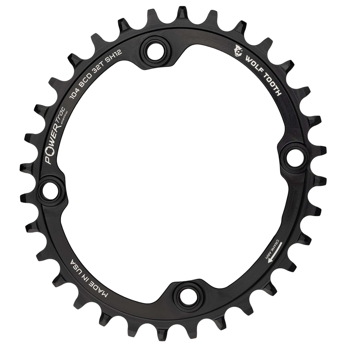 Wolf Tooth Oval 104 BCD Chainrings Black