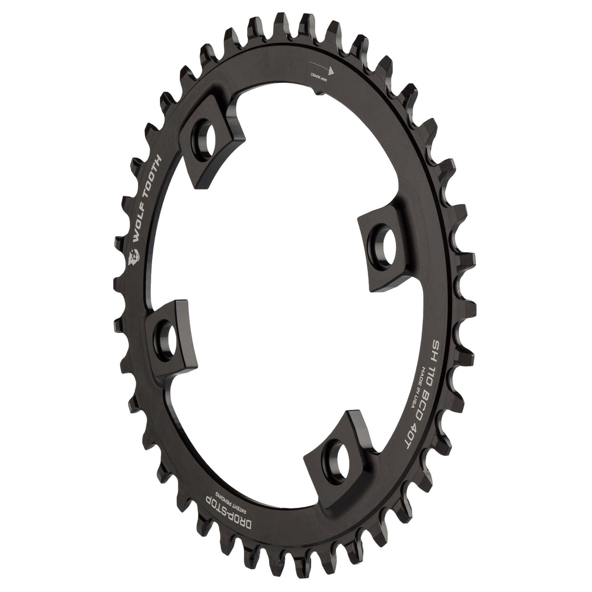 Wolf Tooth Oval 110 BCD Asymmetric 4 - Bolt Chainrings for Shimano Cranks Drop - Stop B