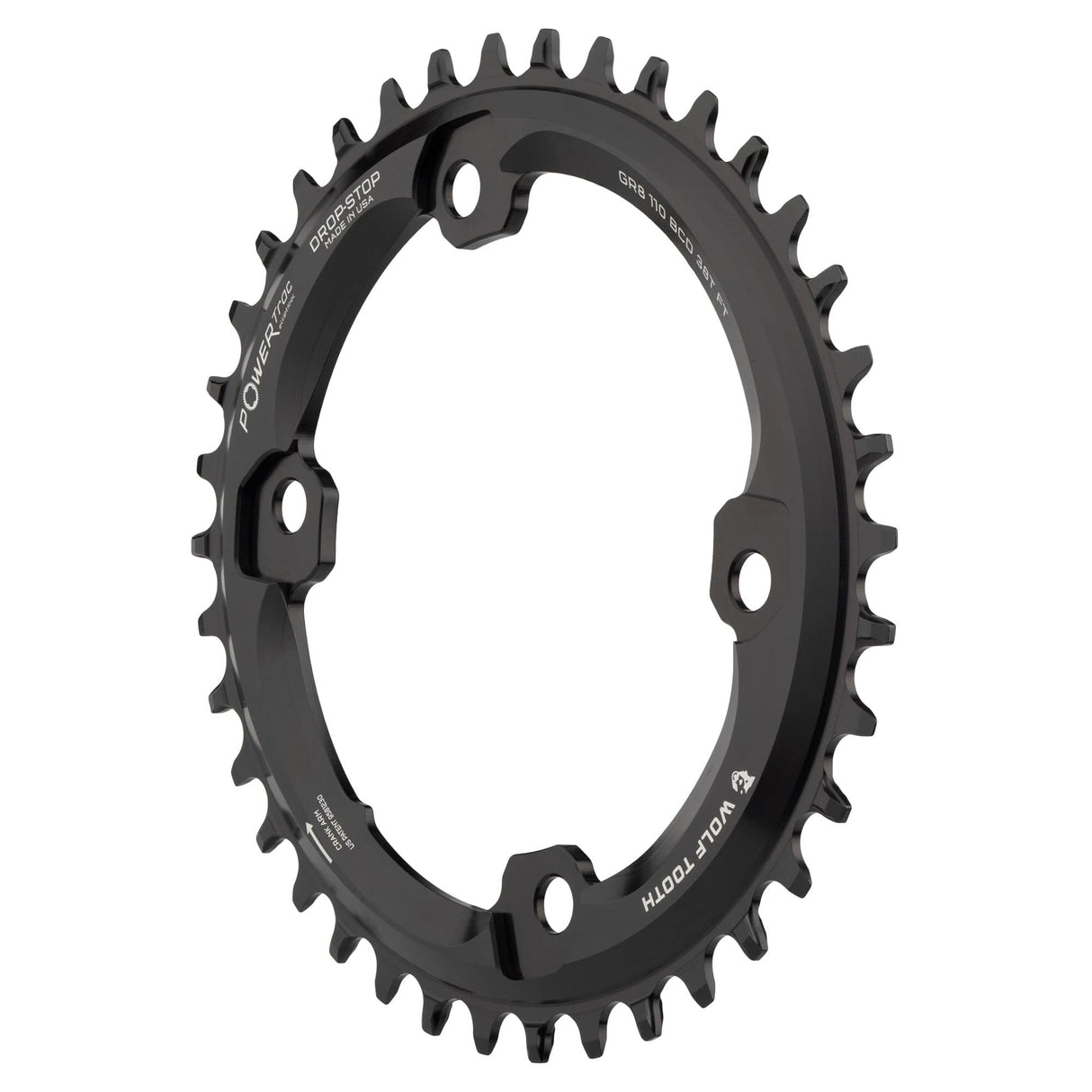 Wolf Tooth Oval 110 BCD Asymmetric 4 - Bolt Chainrings for Shimano GRX Cranks Drop - Stop ST