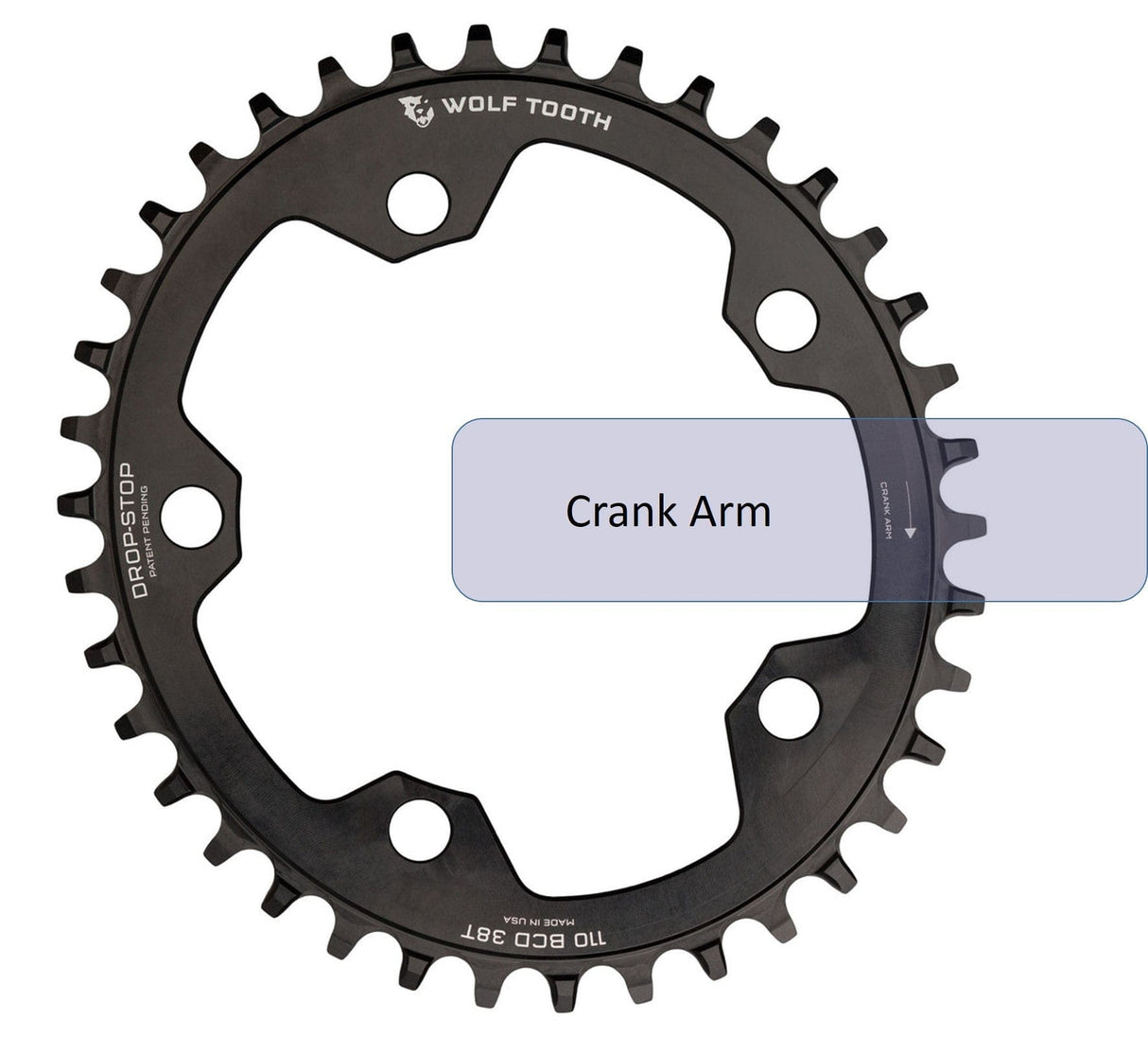 Wolf Tooth Oval 110 BCD Gravel / CX / Road Chainrings Drop - Stop B