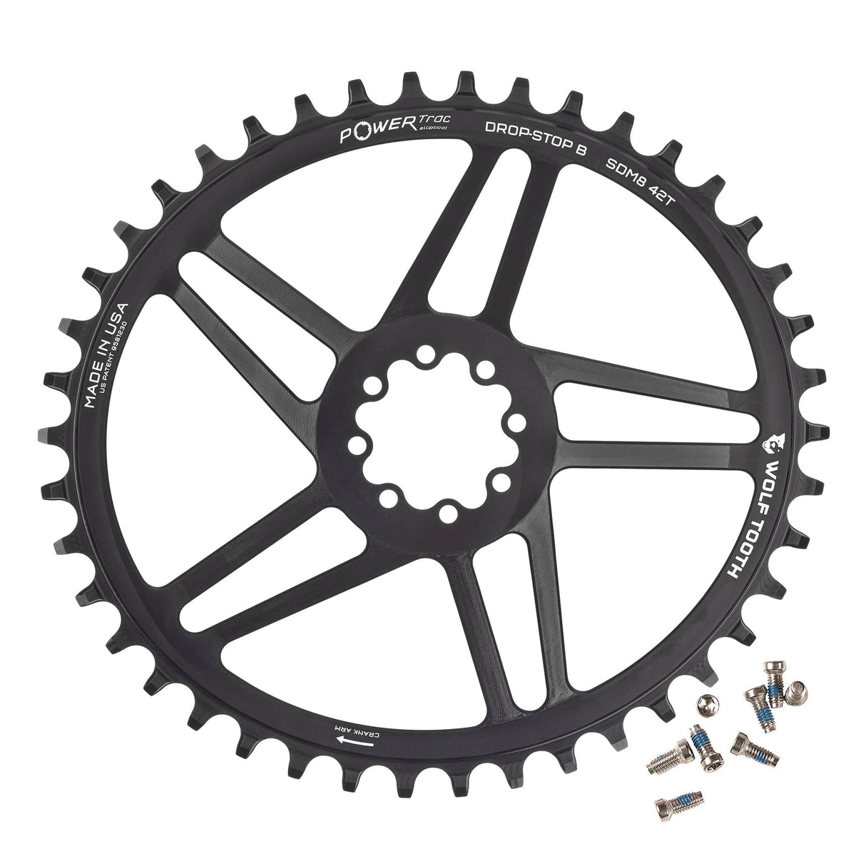Wolf Tooth Oval Direct Mount Chainrings for SRAM 8 - Bolt Gravel / Road Cranks Drop - Stop B