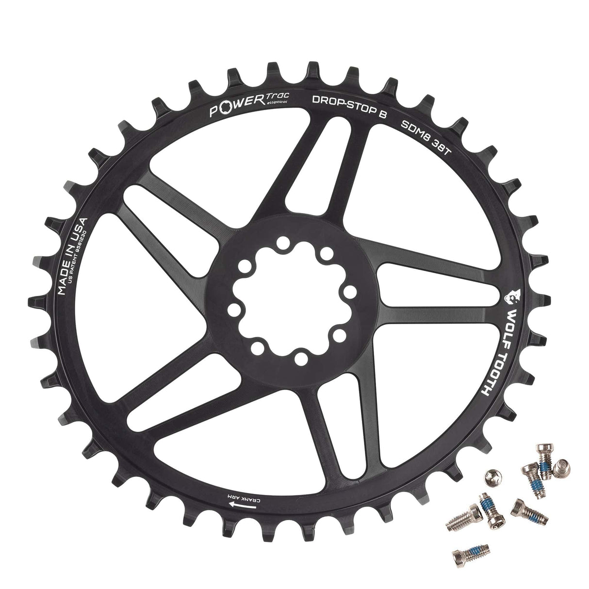Wolf Tooth Oval Direct Mount Chainrings for SRAM 8 - Bolt Gravel / Road Cranks Drop - Stop B