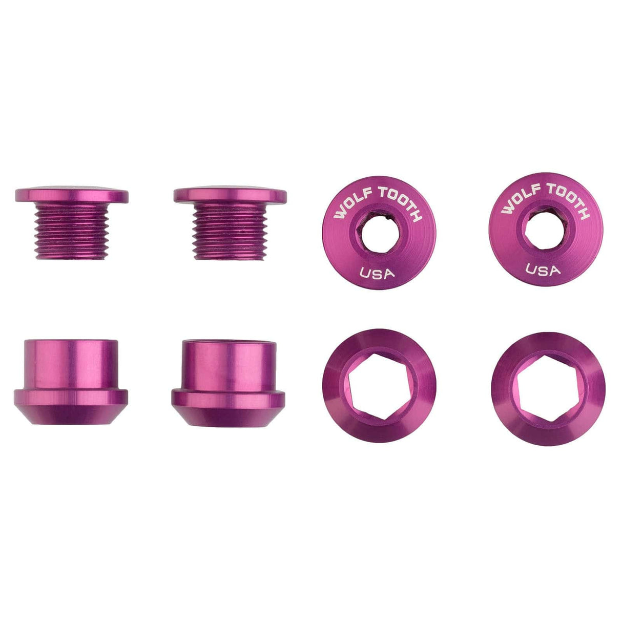 Wolf Tooth Set of 4 Chainring Bolts+Nuts for 1X Aluminum