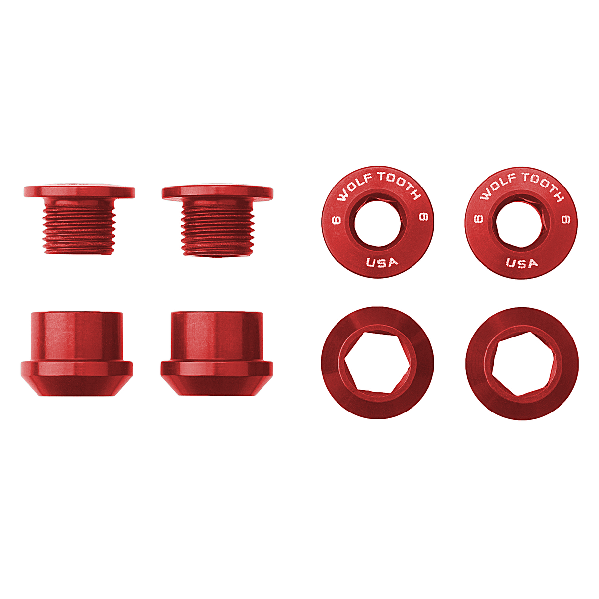 Wolf Tooth Set of 4 Chainring Bolts+Nuts for 1X Aluminum