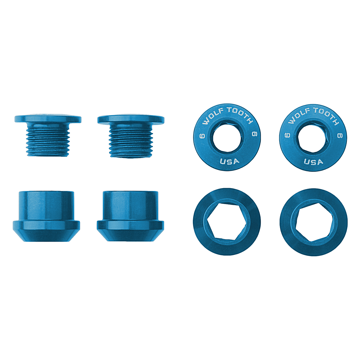 Wolf Tooth Set of 4 Chainring Bolts+Nuts for 1X Aluminum