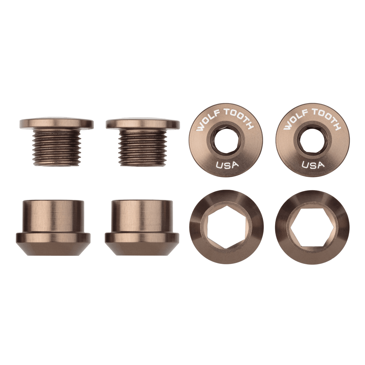 Wolf Tooth Set of 4 Chainring Bolts+Nuts for 1X Aluminum