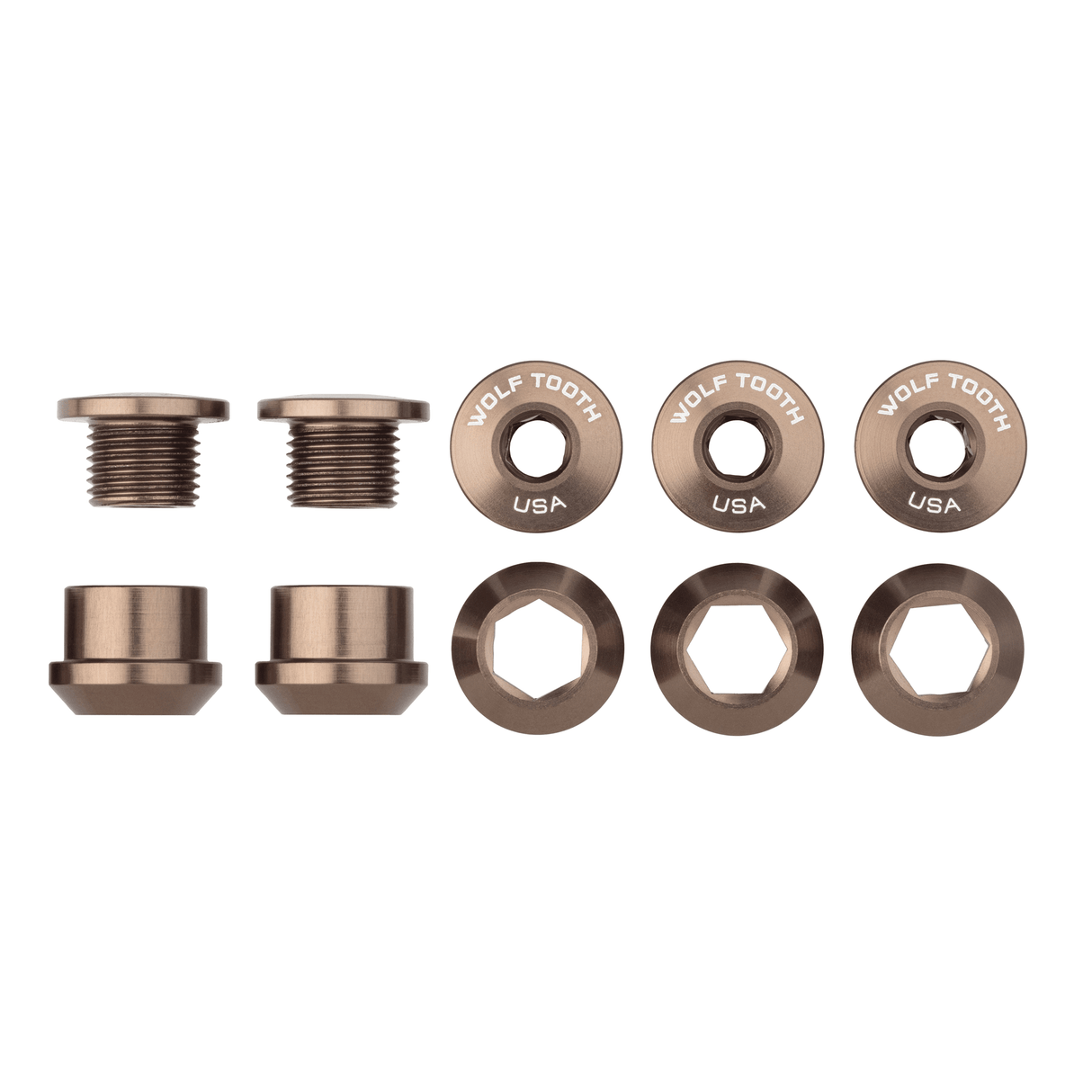 Wolf Tooth Set of 5 Chainring Bolts+Nuts for 1X Aluminum