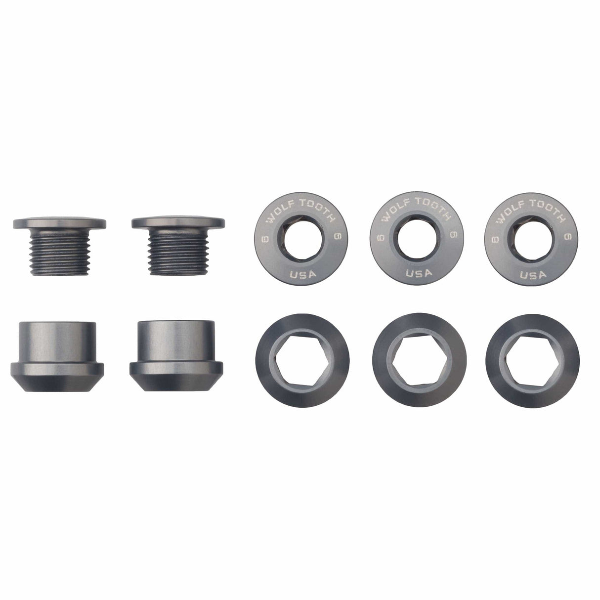 Wolf Tooth Set of 5 Chainring Bolts+Nuts for 1X Aluminum