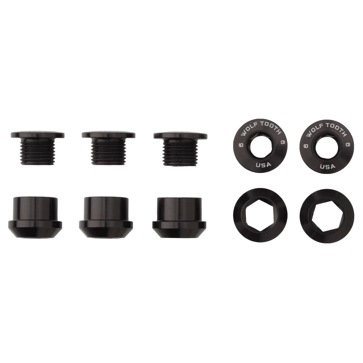 Wolf Tooth Set of 5 Chainring Bolts+Nuts for 1X Aluminum