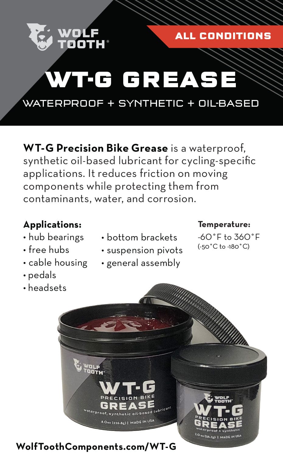 Wolf Tooth WT - G Precision Bike Grease 2oz