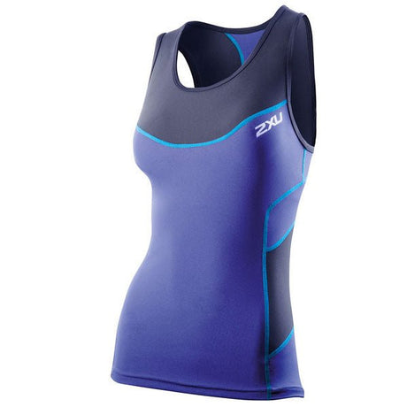 2XU Compression Tri Singlet Navy / Northern Lights Blue