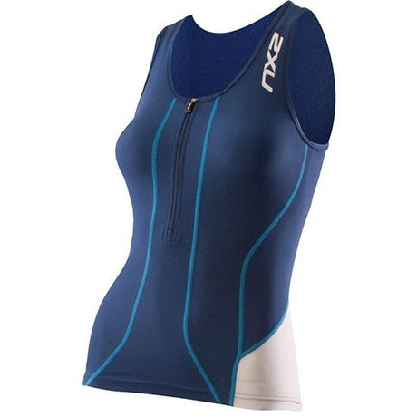 2XU Long Distance Tri Singlet Indigo / Grey