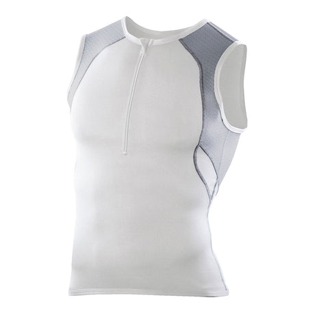 2XU Hi Fil Tri Singlet White / Charcoal