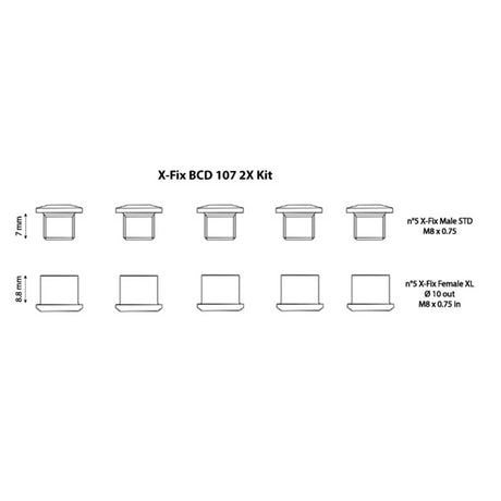 Kit de 2 tornillos para plato Carbon-Ti X-Fix BCD 107