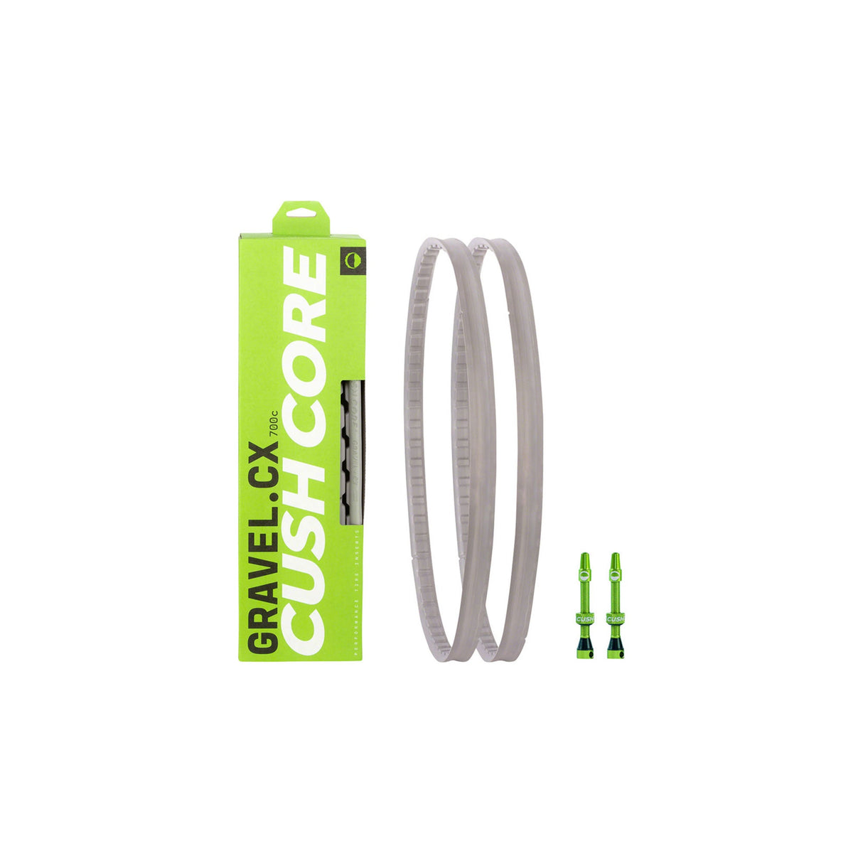 CushCore Gravel/CX Tire Inserts Set for 700c x 33-46mm Tires, Includes 2 Tubeless Valves
