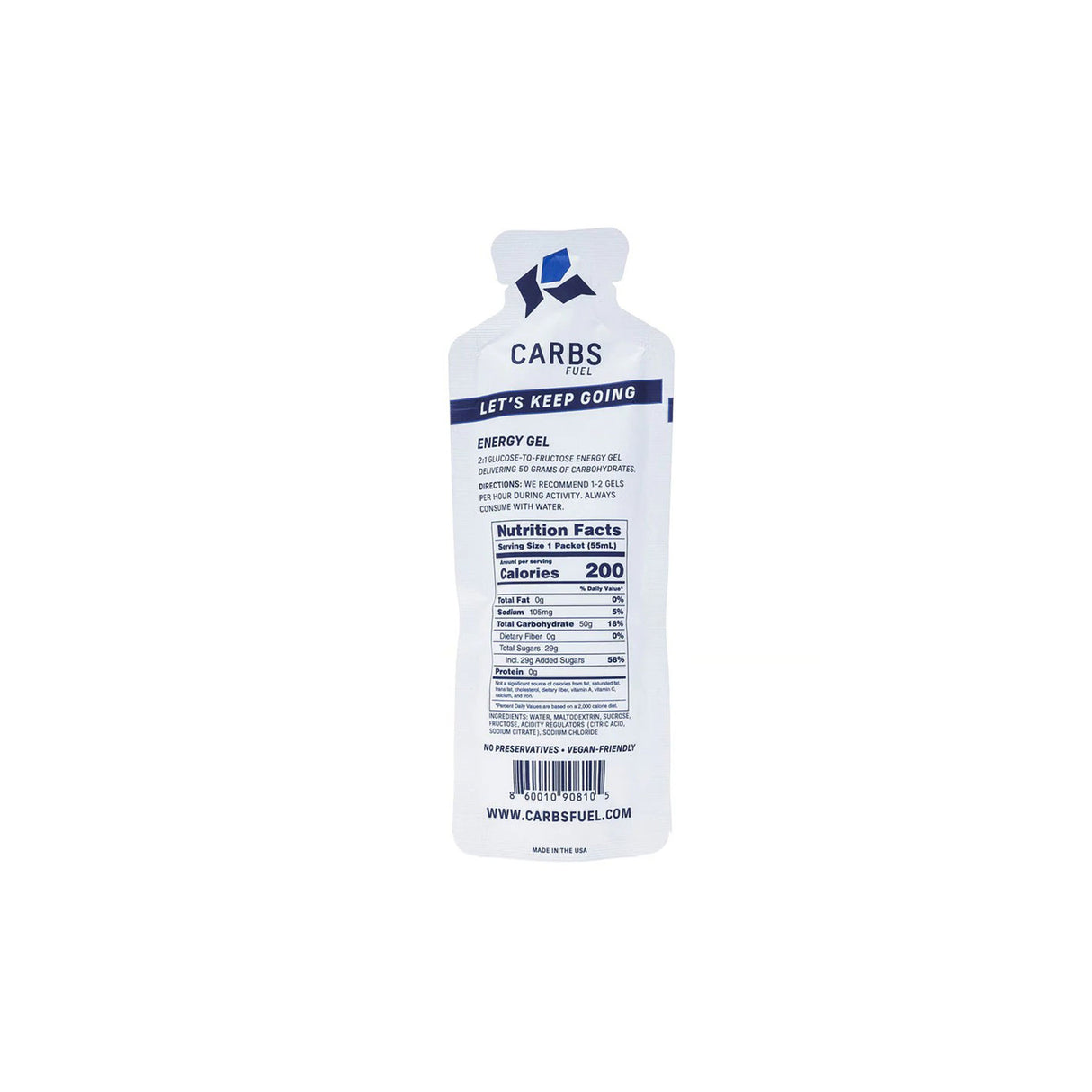 Carbs Fuel 50g Energy Gel - Individual