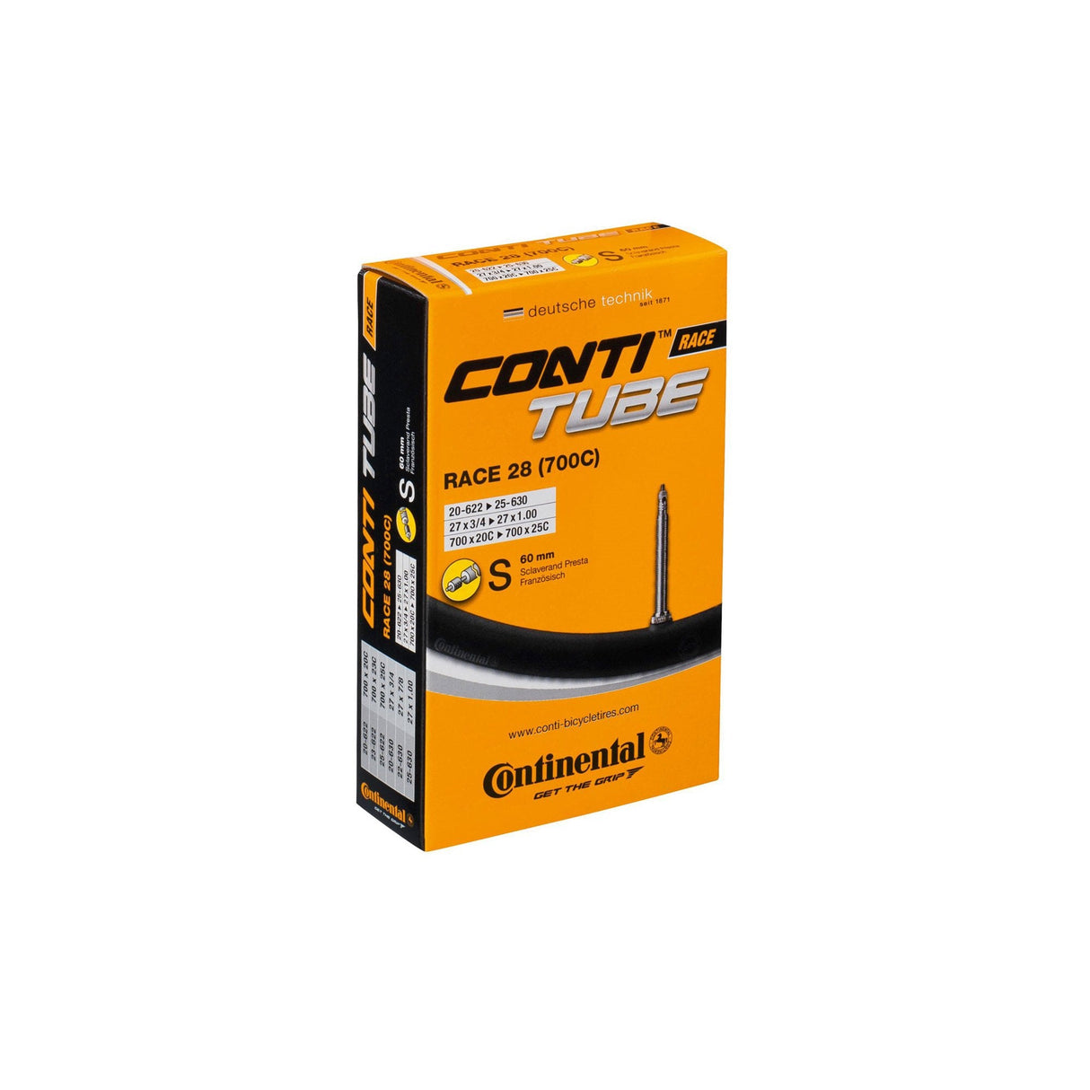 Continental Unitube Race 28 - 60mm Clincher Tube at RA Cycles