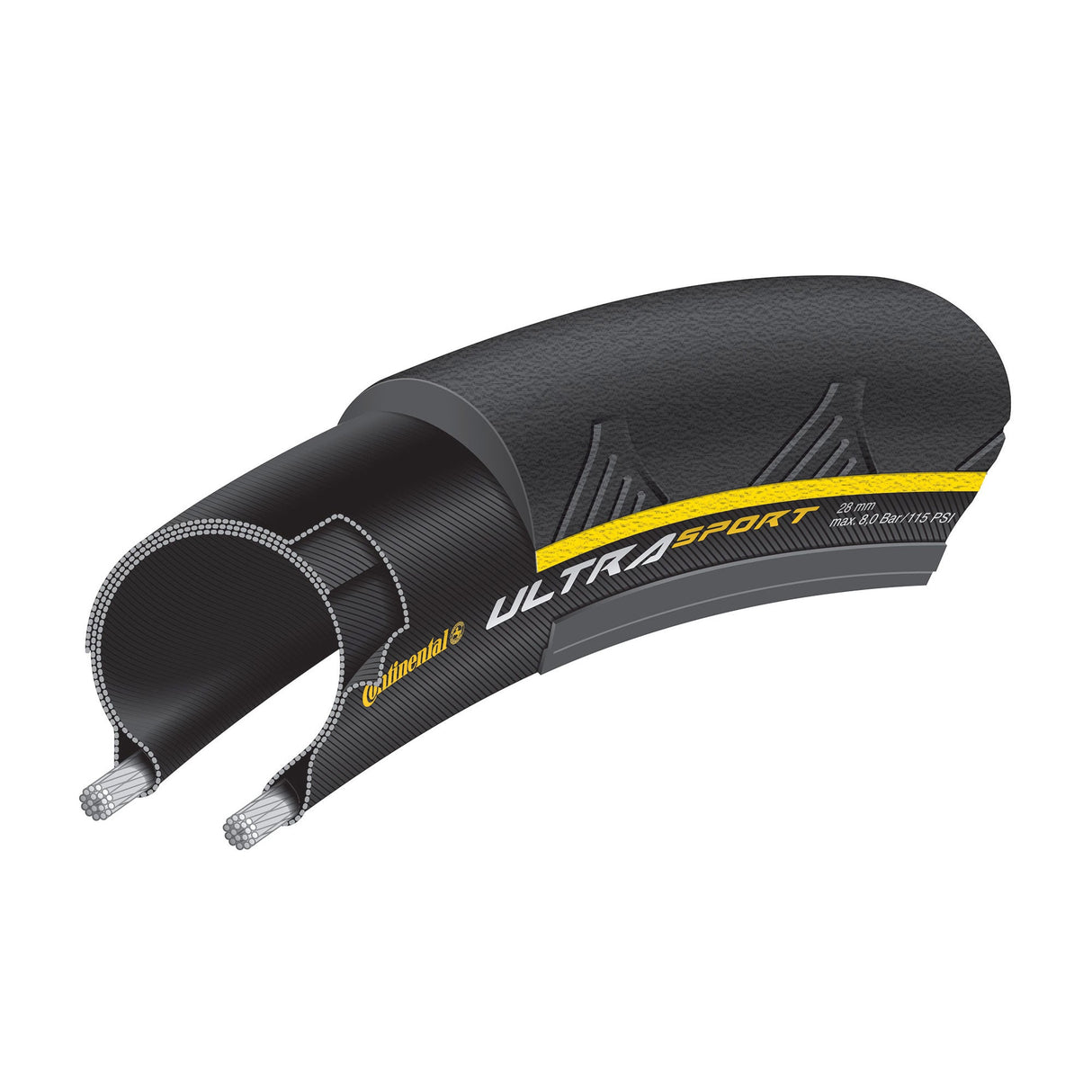 Continental Ultra Sport II Clincher Tire Yellow