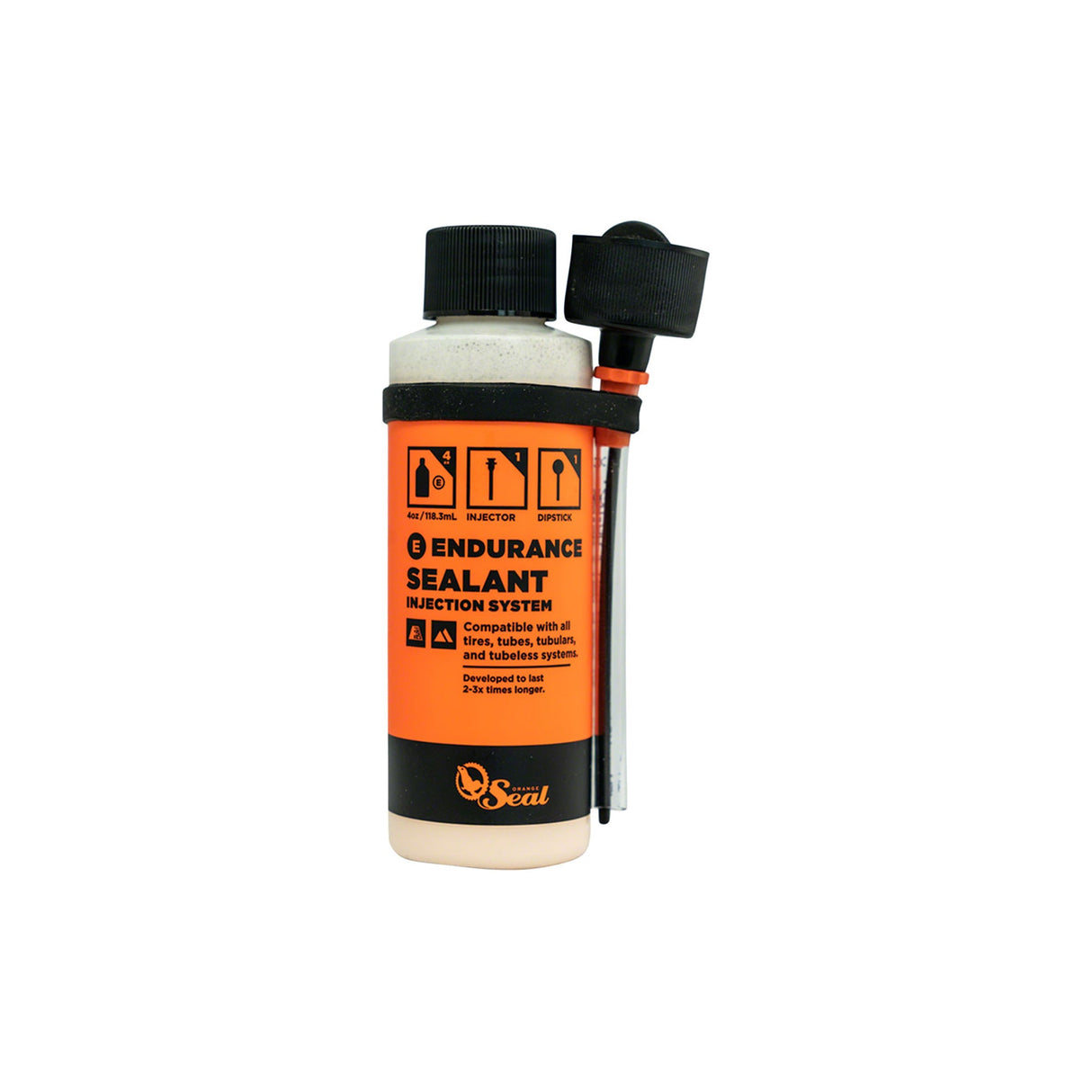 Orange Seal Endurance Tubeless Tire Sealant with Twist Lock Applicator - 4oz