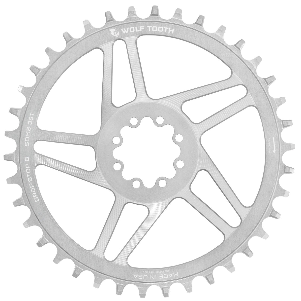 Wolf Tooth Direct Mount Chainrings for SRAM 8-Bolt Gravel / Road Cranks - Raw Silver