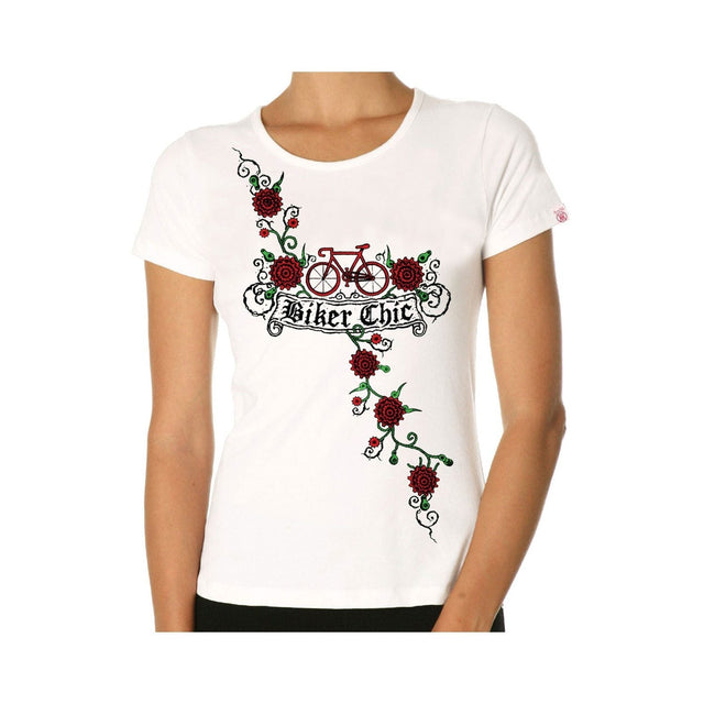 Apres Velo Bikes & Roses Tee White
